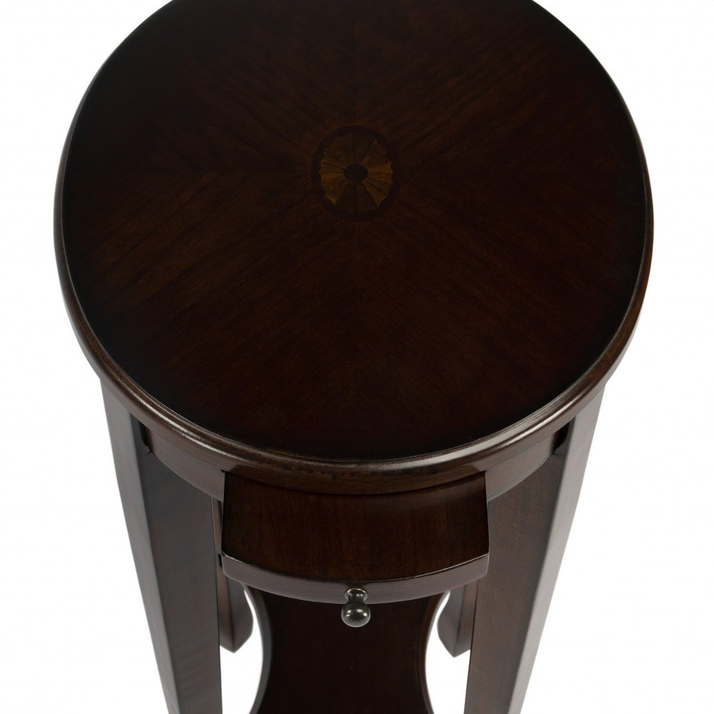 26" Chestnut Oval End Table With Shelf HomeRoots