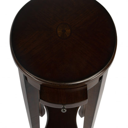 26" Chestnut Oval End Table With Shelf HomeRoots