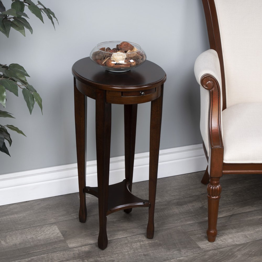 26" Chestnut Oval End Table With Shelf HomeRoots