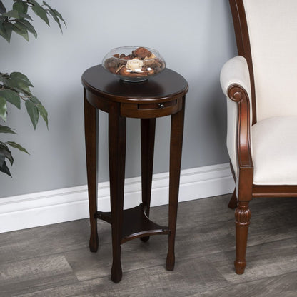 26" Chestnut Oval End Table With Shelf HomeRoots