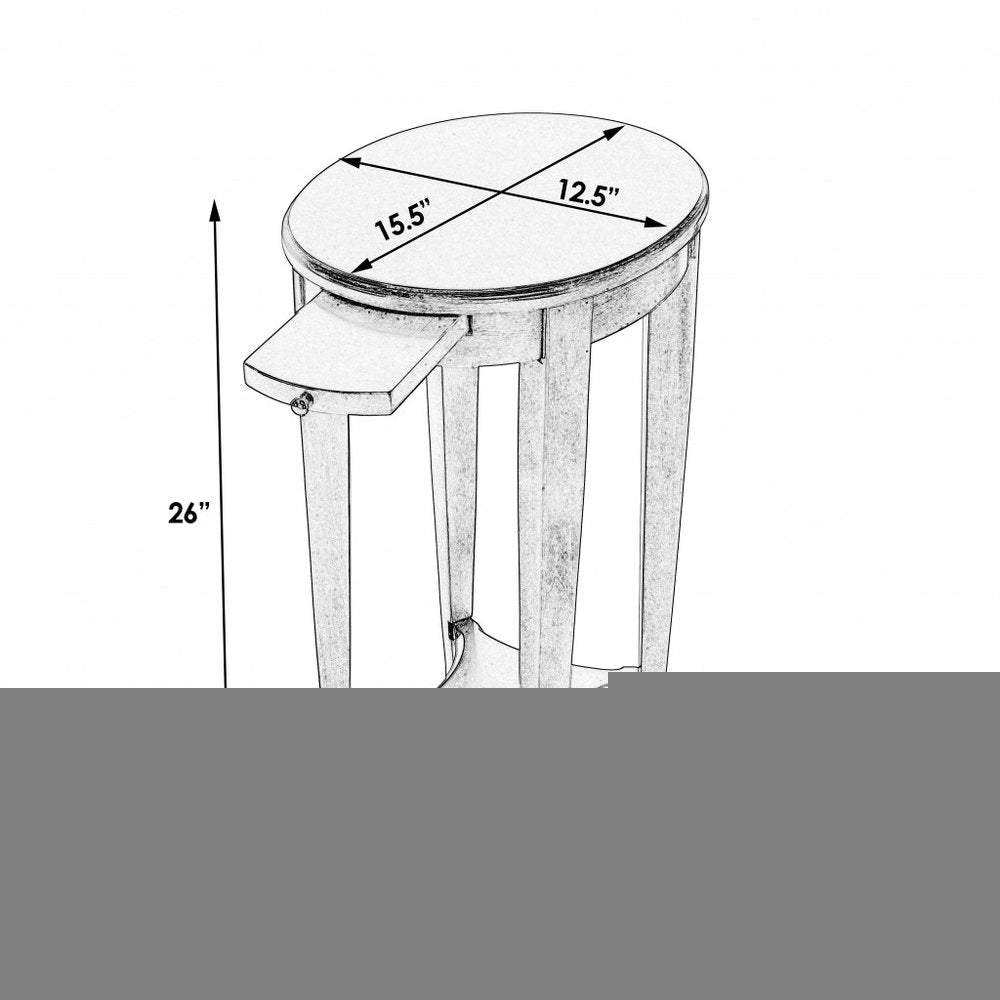 26" Chestnut Oval End Table With Shelf HomeRoots
