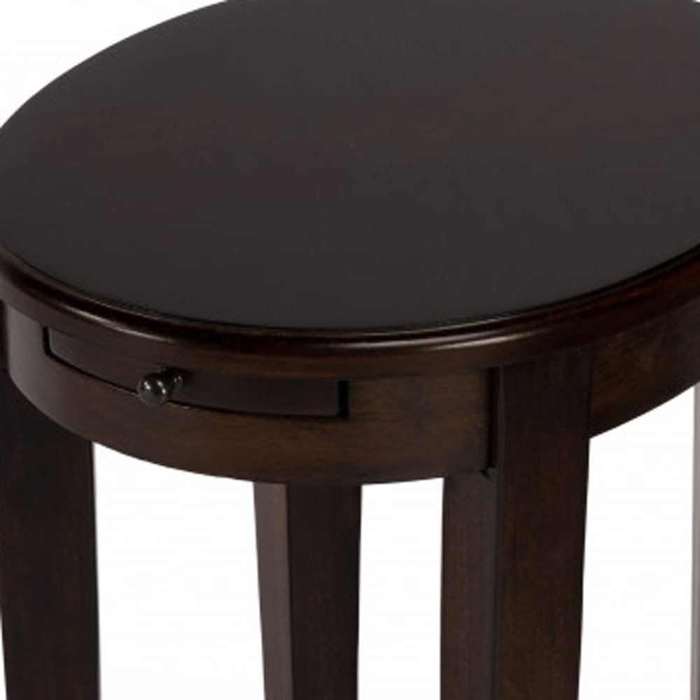 26" Chestnut Oval End Table With Shelf HomeRoots