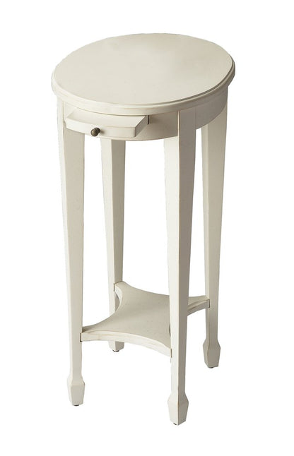 26" White Oval End Table With Shelf HomeRoots
