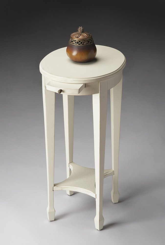 26" White Oval End Table With Shelf HomeRoots