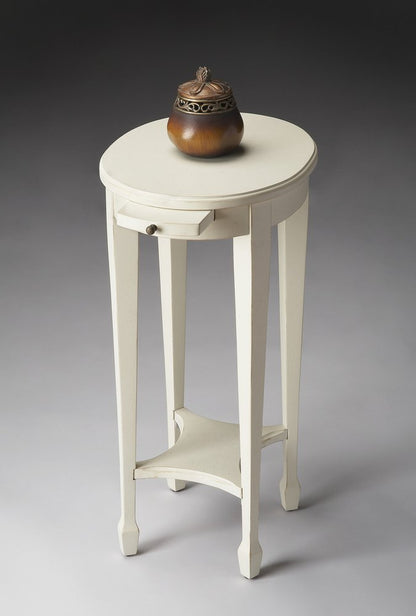 26" White Oval End Table With Shelf HomeRoots
