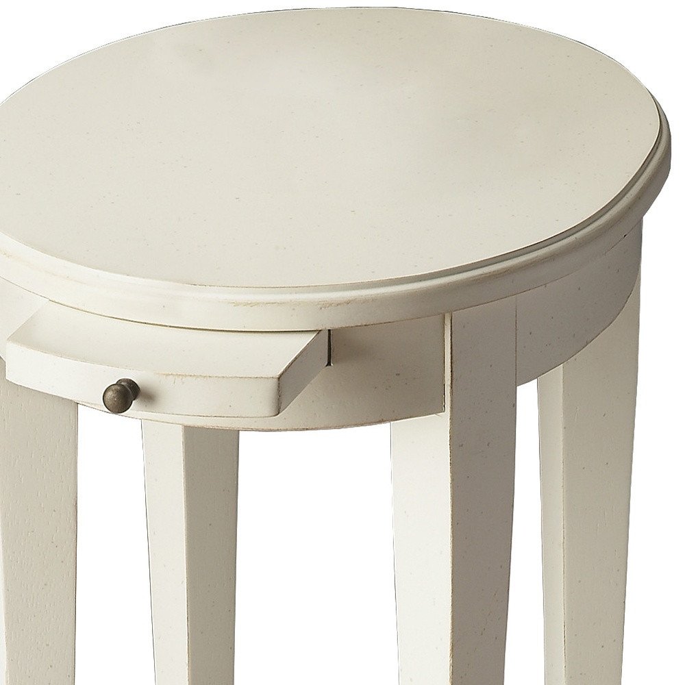 26" White Oval End Table With Shelf HomeRoots