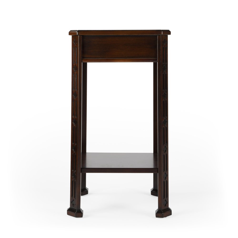 27" Dark Brown And Cherry Manufactured Wood Rectangular End Table With Drawer And Shelf HomeRoots