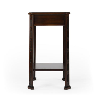 27" Dark Brown And Cherry Manufactured Wood Rectangular End Table With Drawer And Shelf HomeRoots