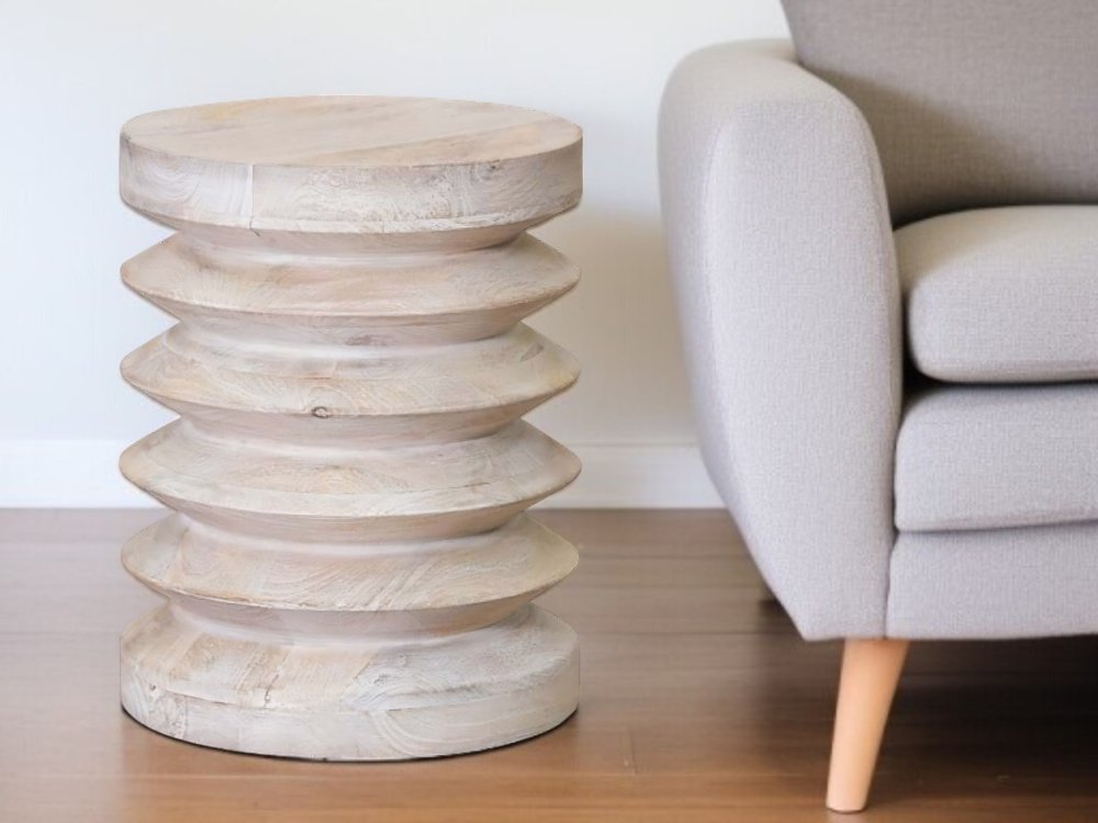18" Brown Solid Wood Round End Table HomeRoots