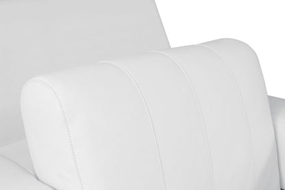 48" White Italian Leather Arm Chair HomeRoots