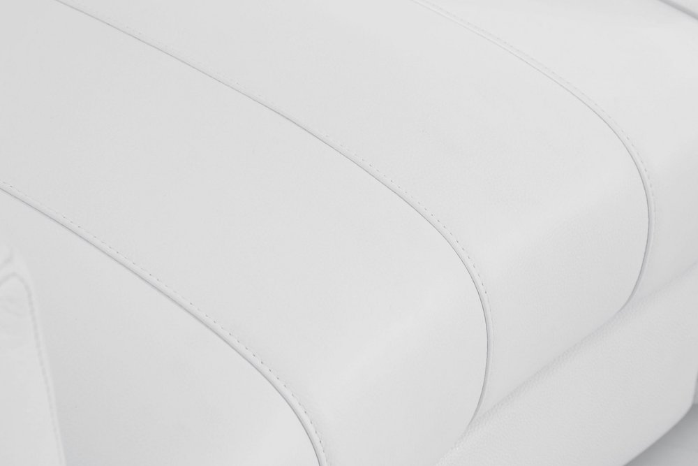 48" White Italian Leather Arm Chair HomeRoots