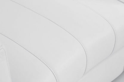 48" White Italian Leather Arm Chair HomeRoots