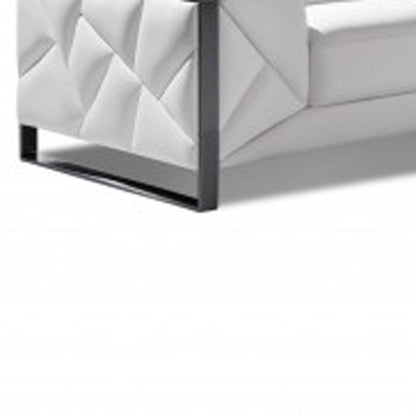 Three Piece Indoor White Italian Leather Six Person Seating Set HomeRoots