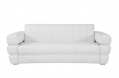 Three Piece Indoor White Italian Leather Six Person Seating Set HomeRoots