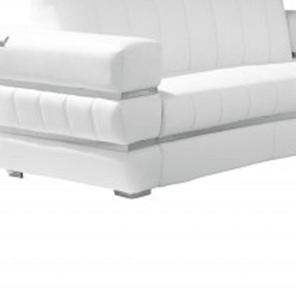Three Piece Indoor White Italian Leather Six Person Seating Set HomeRoots