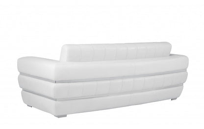 Two Piece Indoor White Italian Leather Five Person Seating Set HomeRoots