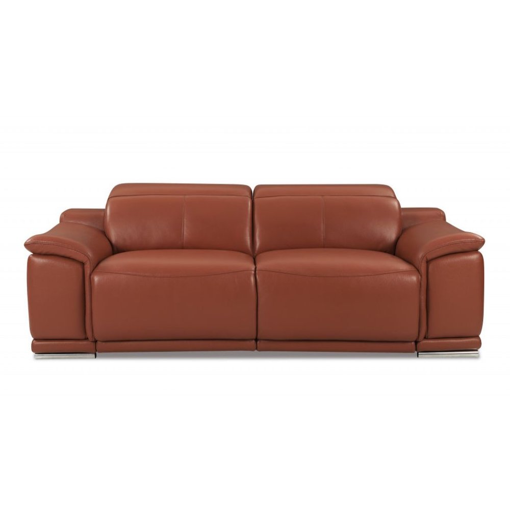 Three Piece Indoor Camel Italian Leather Six Person Seating Set HomeRoots