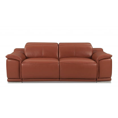Three Piece Indoor Camel Italian Leather Six Person Seating Set HomeRoots