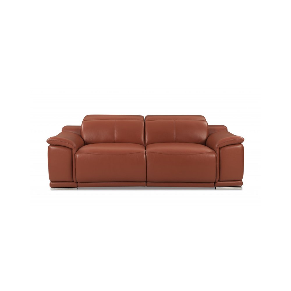 Two Piece Indoor Camel Italian Leather Five Person Seating Set HomeRoots