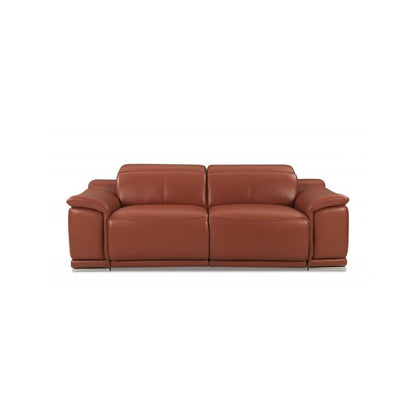 Two Piece Indoor Camel Italian Leather Five Person Seating Set HomeRoots