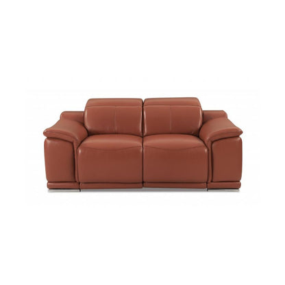 Two Piece Indoor Camel Italian Leather Five Person Seating Set HomeRoots
