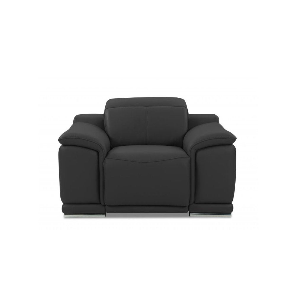 Three Piece Indoor Dark Gray Italian Leather Six Person Seating Set HomeRoots