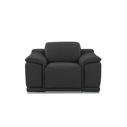 Three Piece Indoor Dark Gray Italian Leather Six Person Seating Set HomeRoots
