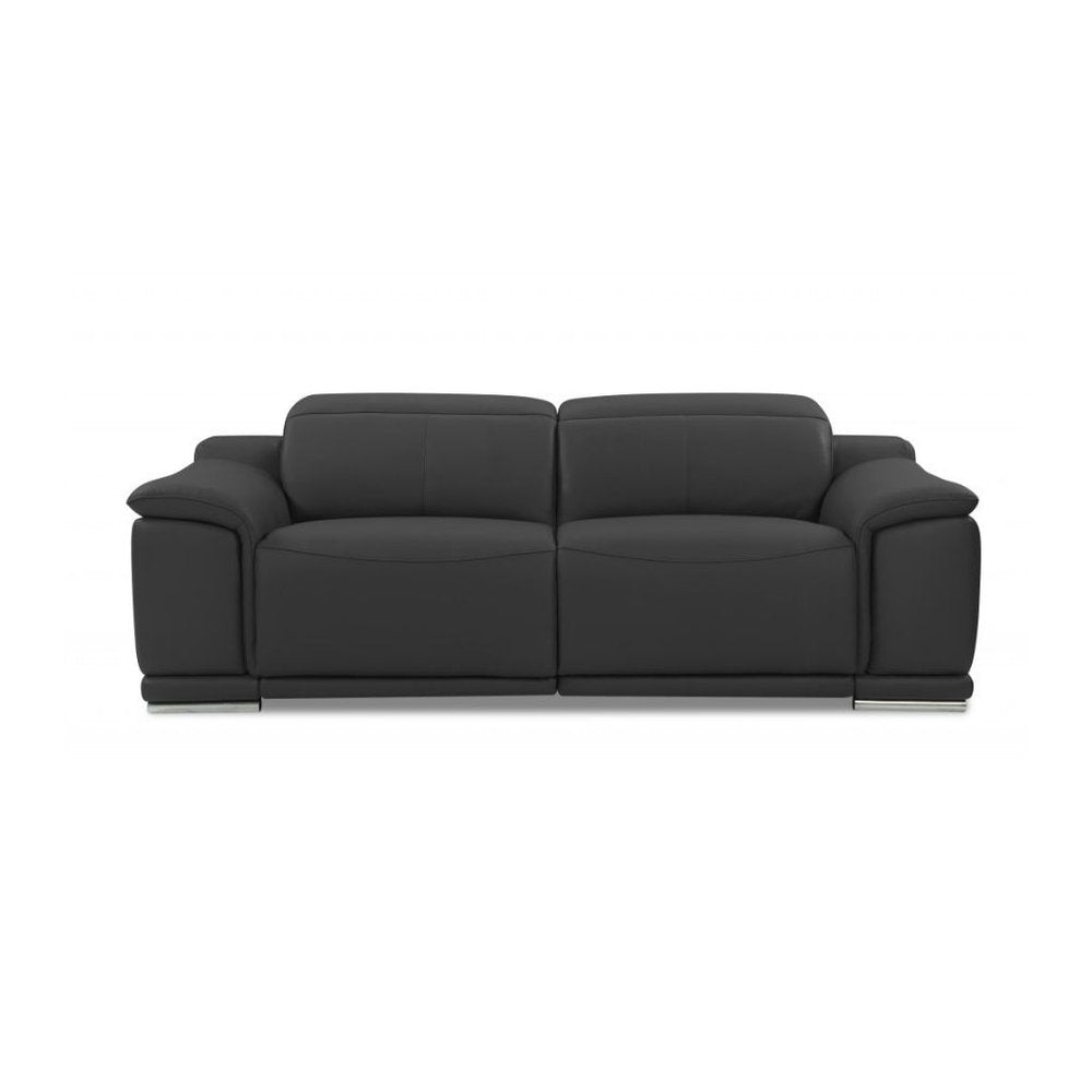 Three Piece Indoor Dark Gray Italian Leather Six Person Seating Set HomeRoots