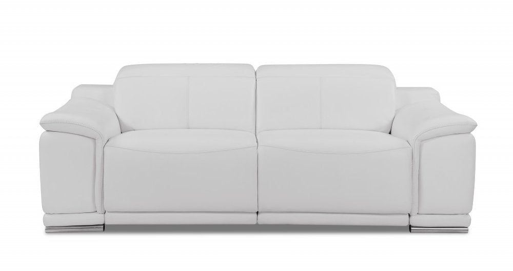 Three Piece Indoor White Italian Leather Six Person Seating Set HomeRoots