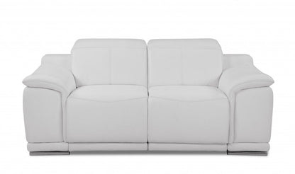 Two Piece Indoor White Italian Leather Five Person Seating Set HomeRoots