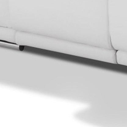 Two Piece Indoor White Italian Leather Five Person Seating Set HomeRoots
