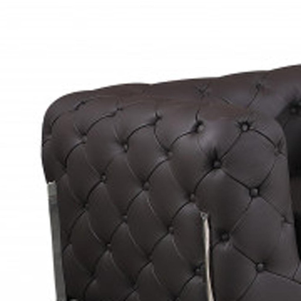 Three Piece Indoor Brown Italian Leather Six Person Seating Set HomeRoots