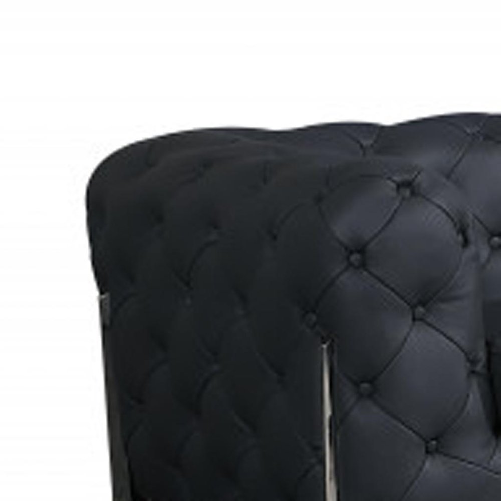 Two Piece Indoor Dark Gray Italian Leather Five Person Seating Set HomeRoots