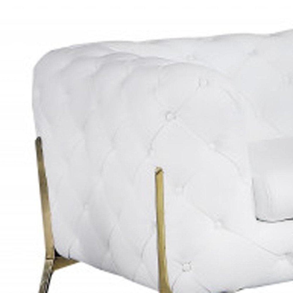 Two Piece Indoor White Italian Leather Five Person Seating Set HomeRoots