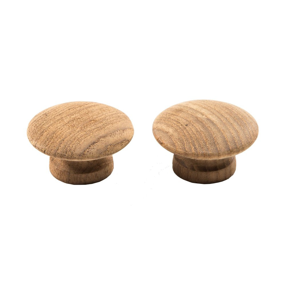 Set of Two Brown Wood Classic Round Drawer Pull Knobs HomeRoots