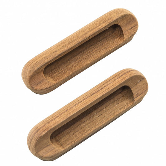 Set of Two Brown Teak Wood Drawer Pull Knobs HomeRoots