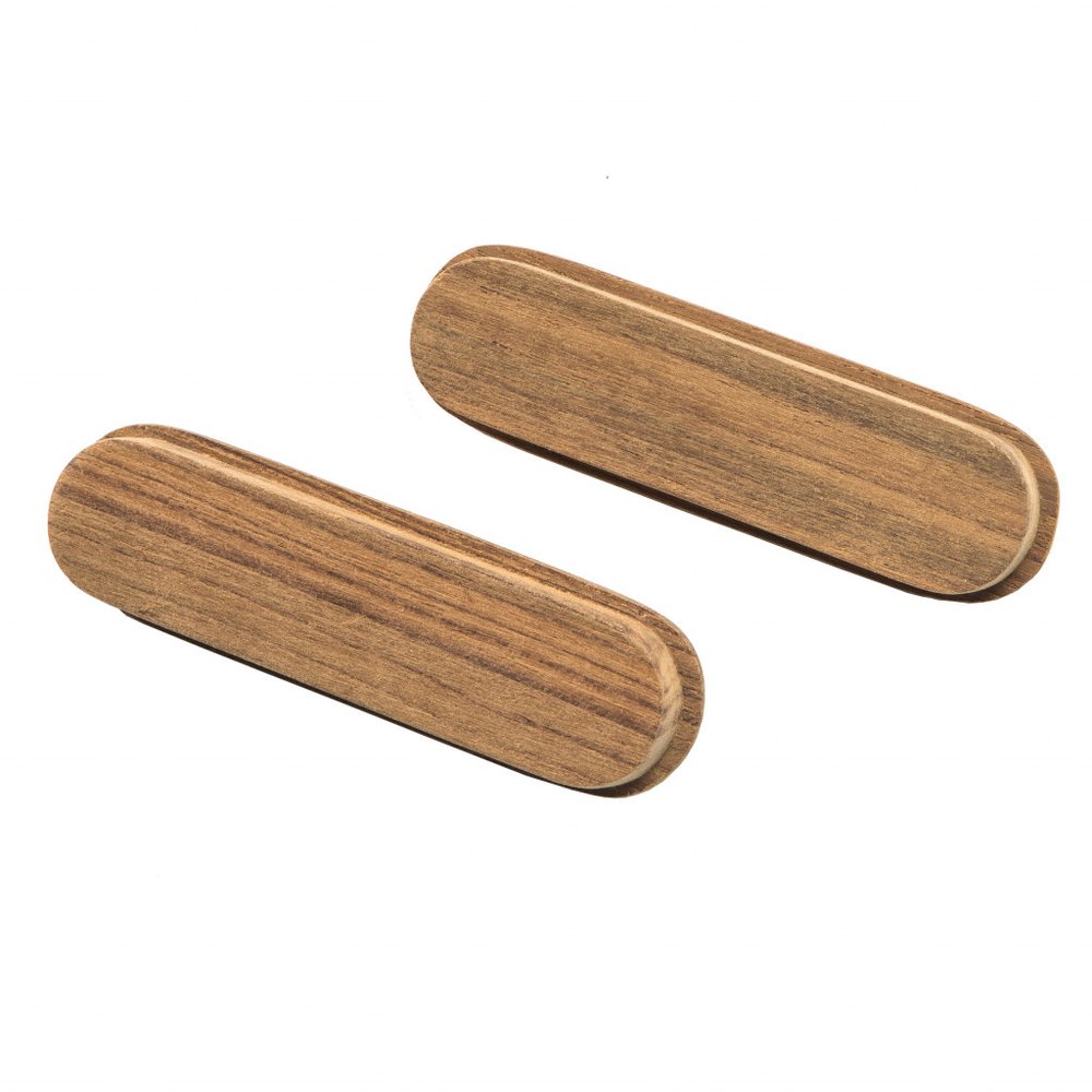 Set of Two Brown Teak Wood Drawer Pull Knobs HomeRoots