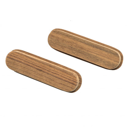Set of Two Brown Teak Wood Drawer Pull Knobs HomeRoots