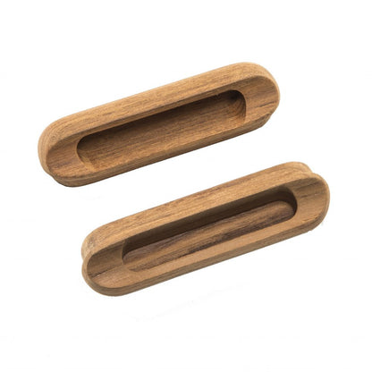 Set of Two Brown Teak Wood Drawer Pull Knobs HomeRoots