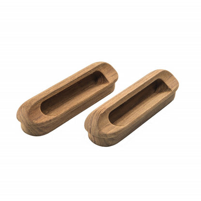 Set of Two Brown Teak Wood Drawer Pull Knobs HomeRoots