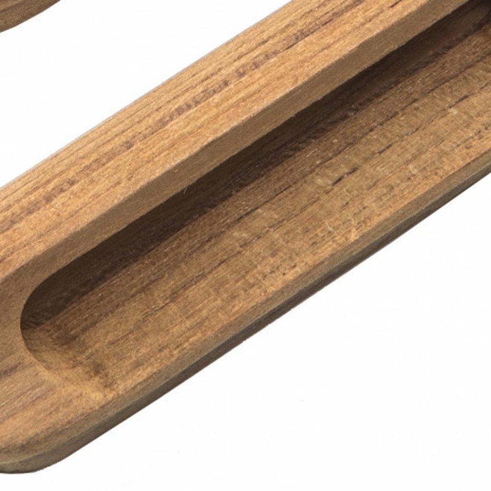 Set of Two Brown Teak Wood Drawer Pull Knobs HomeRoots