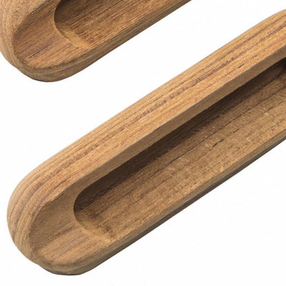 Set of Two Brown Teak Wood Drawer Pull Knobs HomeRoots