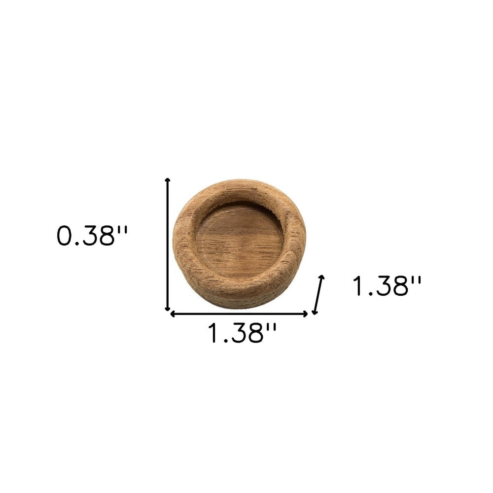 Set of Two Brown Wood Drawer Pull Knobs HomeRoots