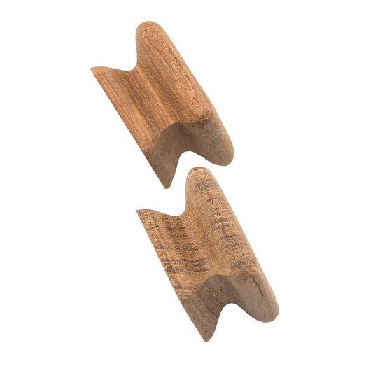 Set of Two Brown Wood Square Drawer Pull Knobs HomeRoots