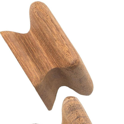 Set of Two Brown Wood Square Drawer Pull Knobs HomeRoots
