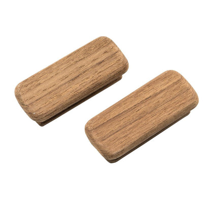 Set of Two Brown Teak Wood Drawer Pull Knobs HomeRoots