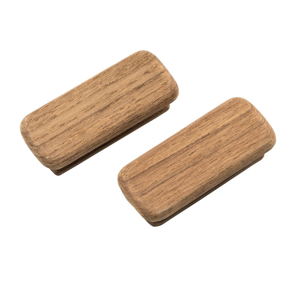 Set of Two Brown Teak Wood Drawer Pull Knobs HomeRoots