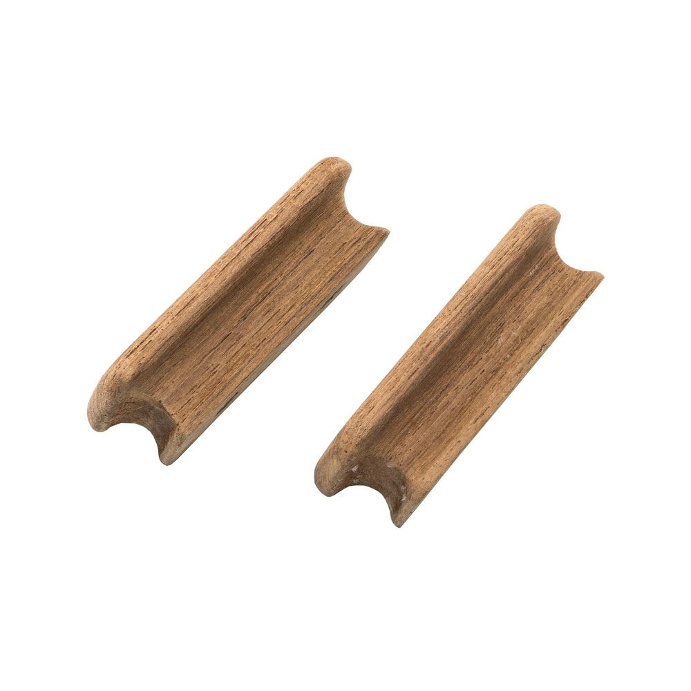 Set of Two Brown Teak Wood Drawer Pull Knobs HomeRoots