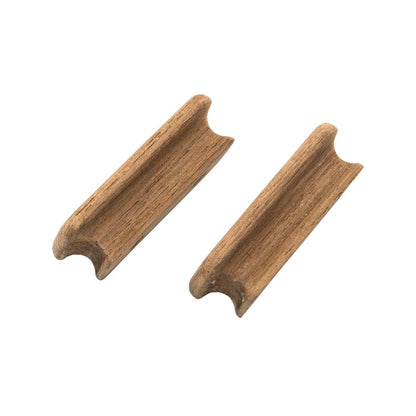 Set of Two Brown Teak Wood Drawer Pull Knobs HomeRoots