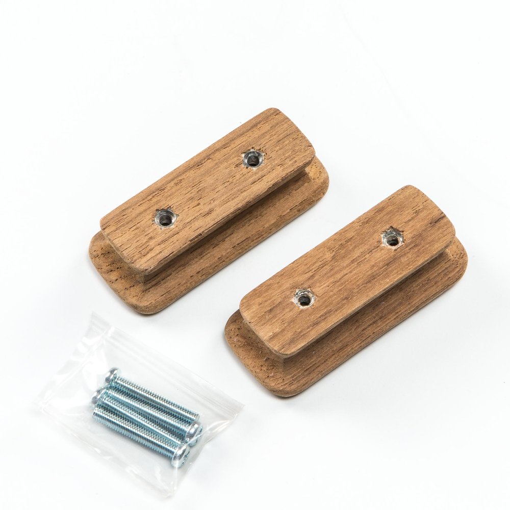 Set of Two Brown Teak Wood Drawer Pull Knobs HomeRoots